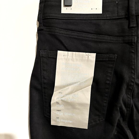 NWT Everlane The Way-High Clean Front Skinny Jean in Black - Size 30 - Picture 7 of 16
